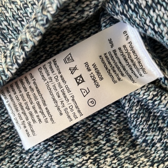 Collection L Women’s Long Sleeve V-Neck Sweater blue Mottled size 14 - Picture 4 of 7